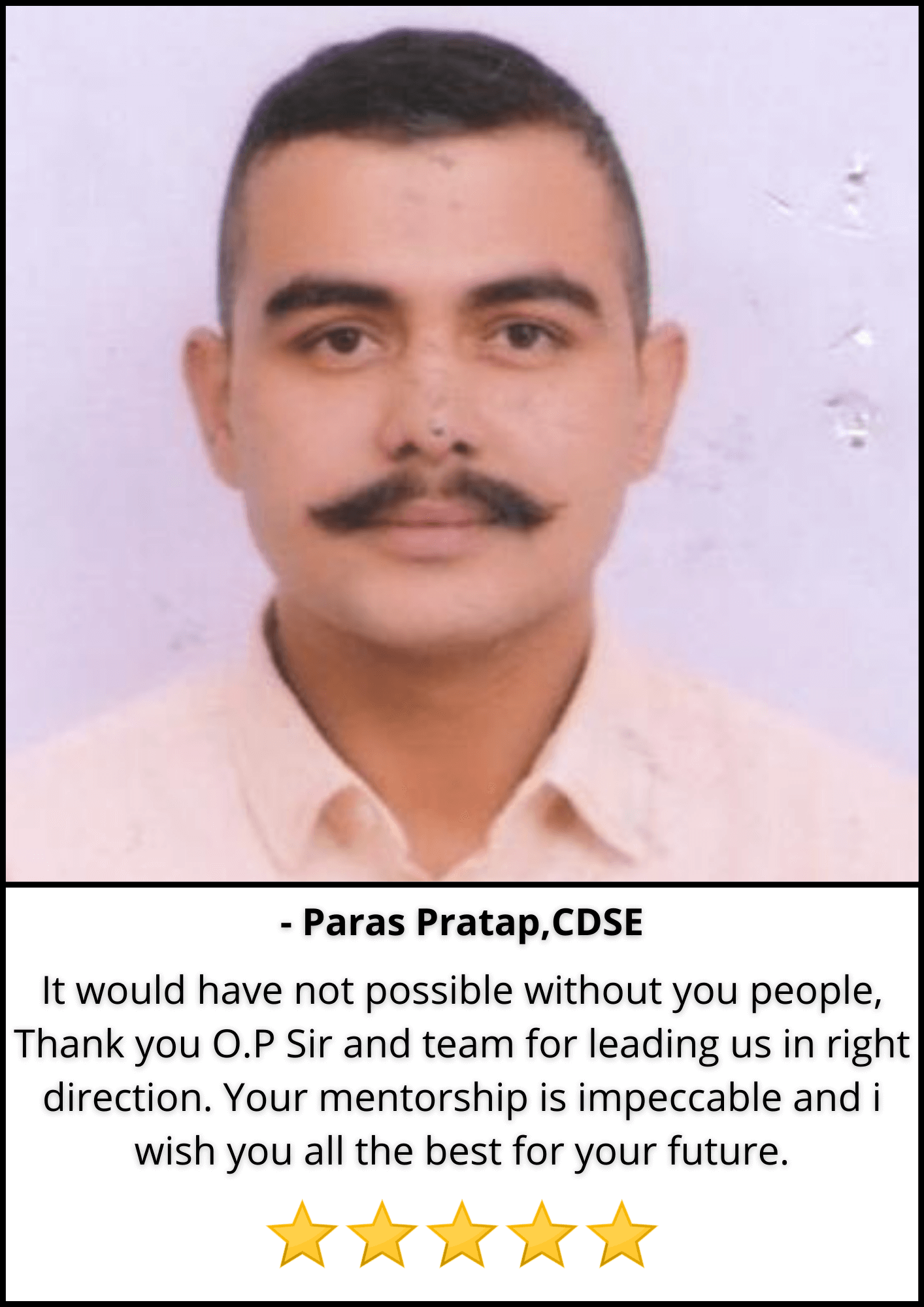 Paras Pratap, CDSE student review of NDDA Dehradun